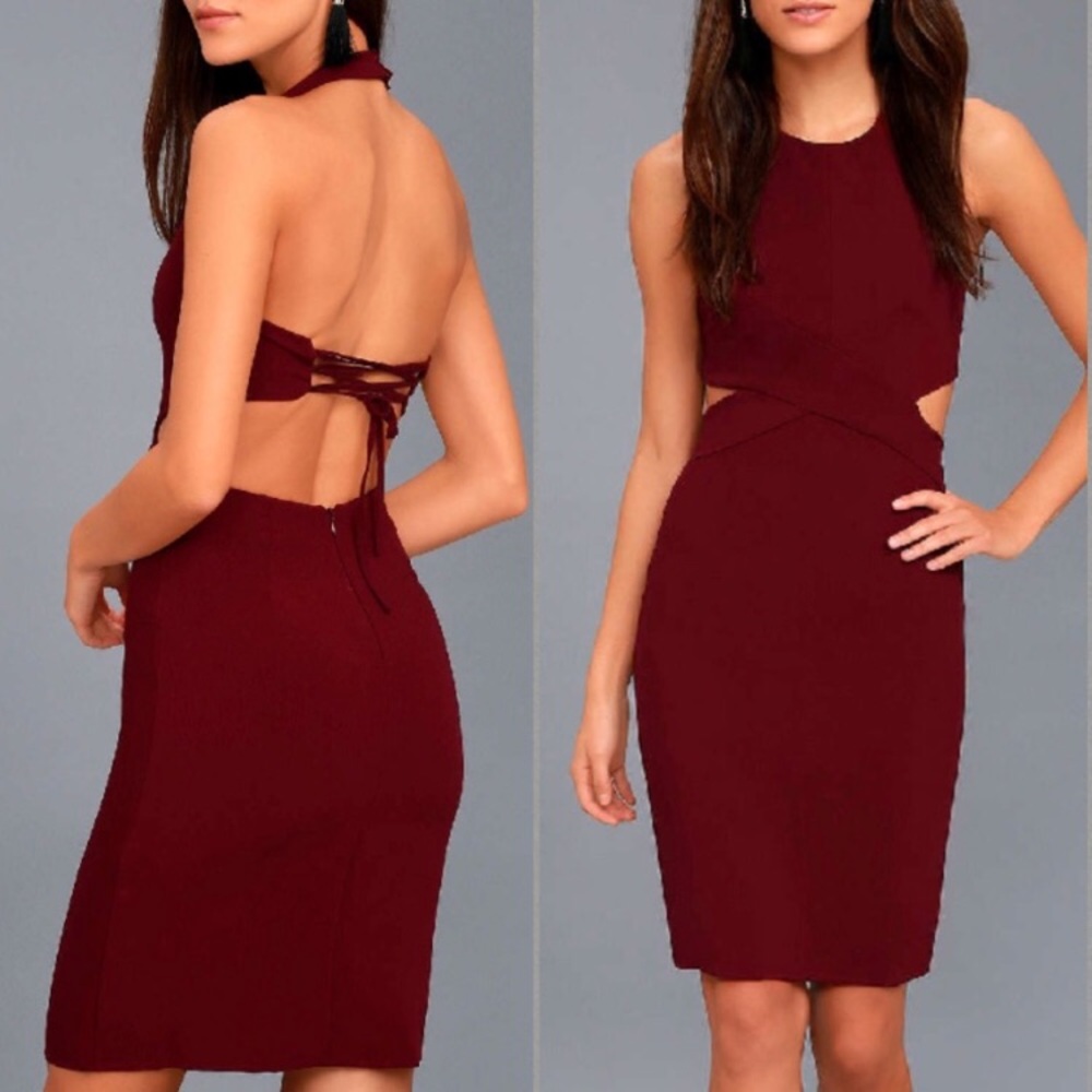 Lulus burgundy dress size small